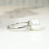 Sublime Natural Pearl in Platinum Ring