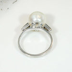 Sublime Natural Pearl in Platinum Ring
