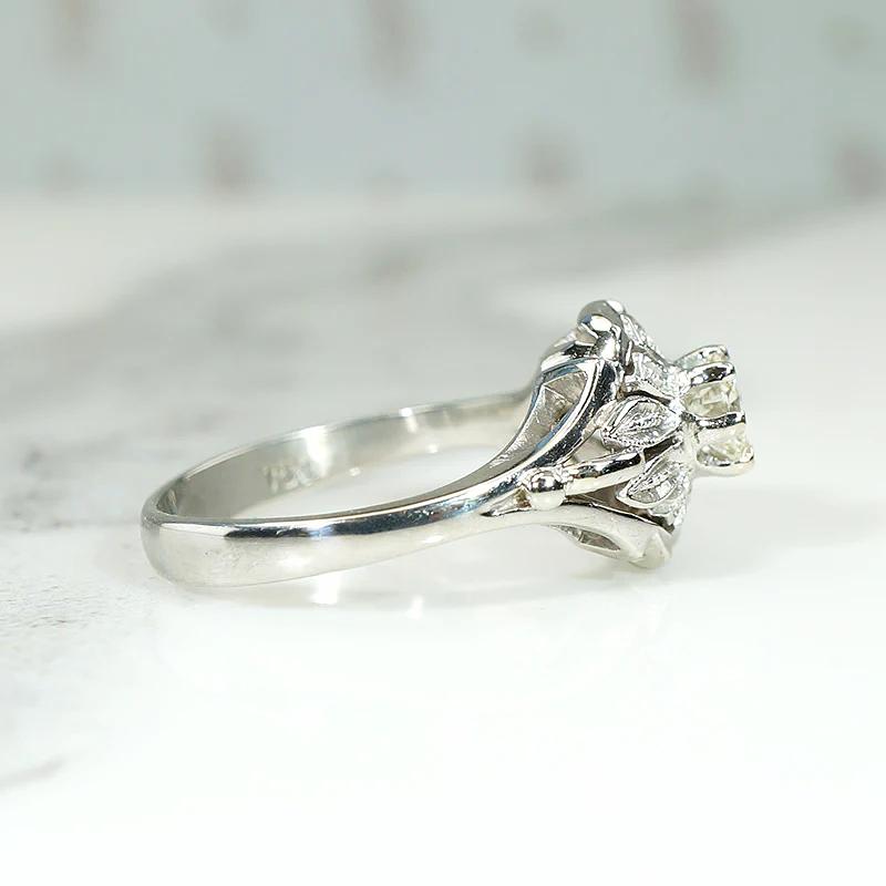 Diamond Solitaire with Ornate Late Deco Details