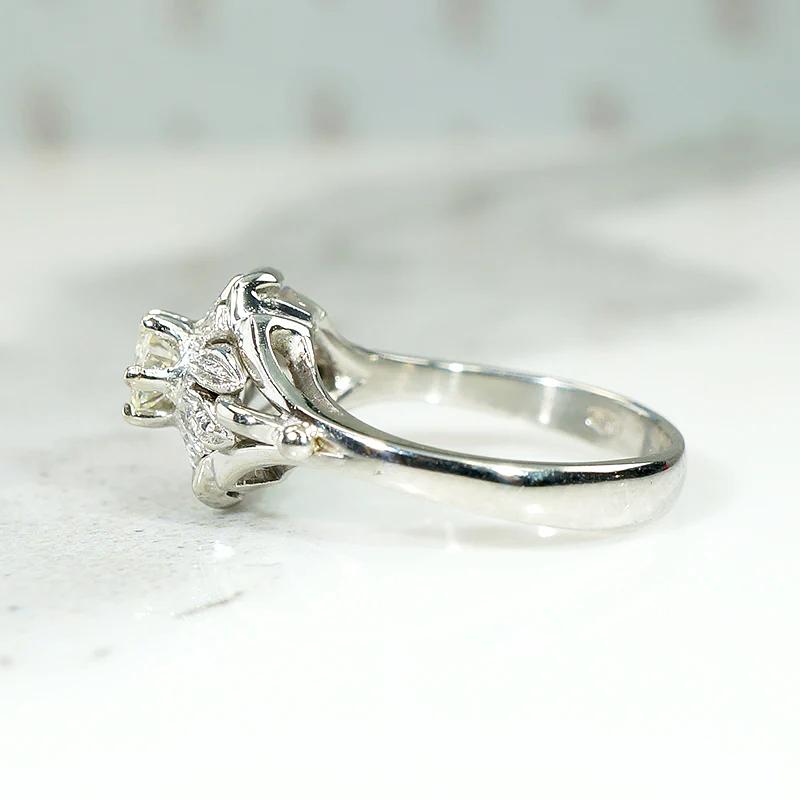 Diamond Solitaire with Ornate Late Deco Details