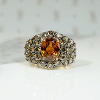 Autumnal Orange Zircon & Fancy Brown Diamond Band