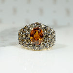 Autumnal Orange Zircon & Fancy Brown Diamond Band