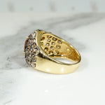 Autumnal Orange Zircon & Fancy Brown Diamond Band