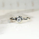 Mod Diamond Engagement Ring in White Gold