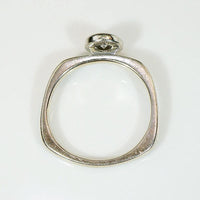 Mod Diamond Engagement Ring in White Gold
