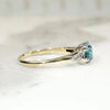 Natural Blue Zircon Two Tone Ring with Diamond Accents