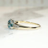 Natural Blue Zircon Two Tone Ring with Diamond Accents