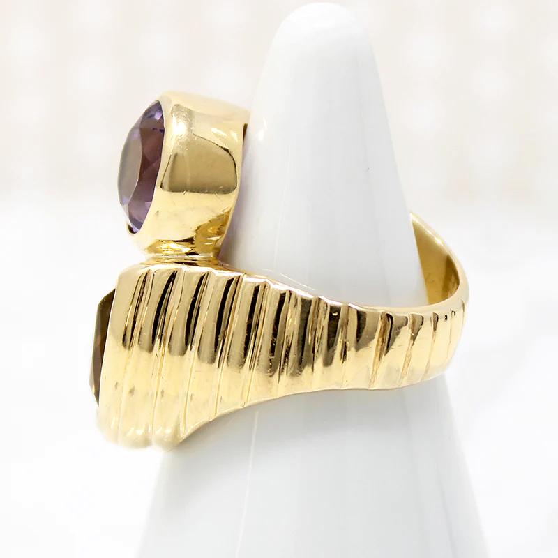 Dynamic Amethyst & Citrine Statement Ring