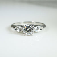 Perfect Platinum Diamond Vintage Engagement Ring