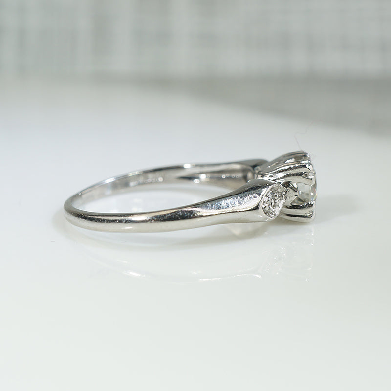 Perfect Platinum Diamond Vintage Engagement Ring