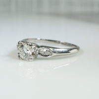Perfect Platinum Diamond Vintage Engagement Ring