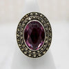 Classic Art Deco Amethyst & Marcasite Ring