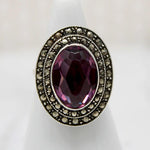 Classic Art Deco Amethyst & Marcasite Ring