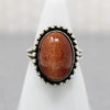 Cosmic Coppery Goldstone in Sterling Ring