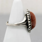 Cosmic Coppery Goldstone in Sterling Ring
