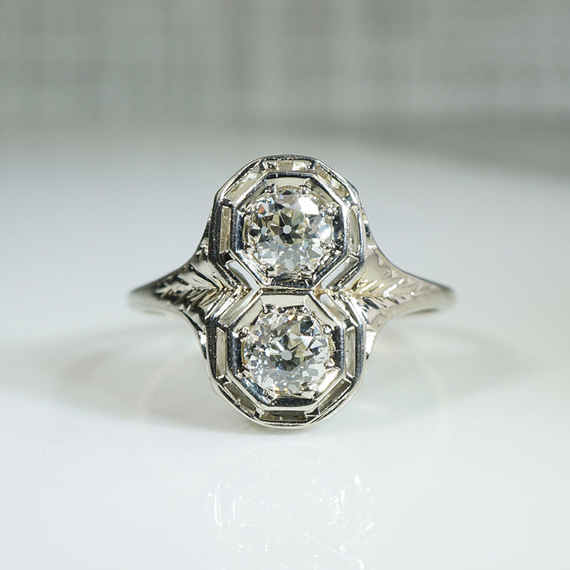 Stunning OMC Diamond Deco White Gold Ring
