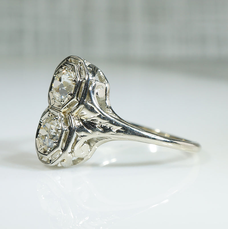Stunning OMC Diamond Deco White Gold Ring