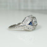 Edwardian Platinum Diamond and Sapphire Beauty