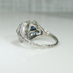 Edwardian Platinum Diamond and Sapphire Beauty