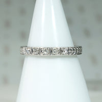 Exceptional Edwardian Engraved Platinum & Diamond Band