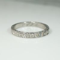 Exceptional Edwardian Engraved Platinum & Diamond Band