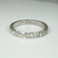 Exceptional Edwardian Engraved Platinum & Diamond Band