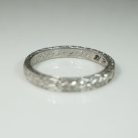 Exceptional Edwardian Engraved Platinum & Diamond Band