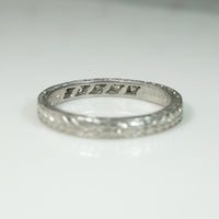 Exceptional Edwardian Engraved Platinum & Diamond Band