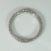 Exceptional Edwardian Engraved Platinum & Diamond Band