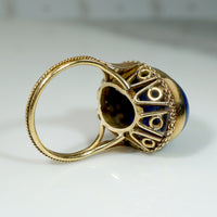 Stunning Lapis Cocktail Ring in Luxe 18k Gold