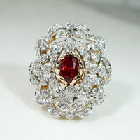 Breathtaking Belle Époque Ruby & Diamond Statement Ring