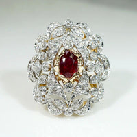 Breathtaking Belle Époque Ruby & Diamond Statement Ring