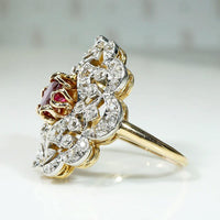 Breathtaking Belle Époque Ruby & Diamond Statement Ring