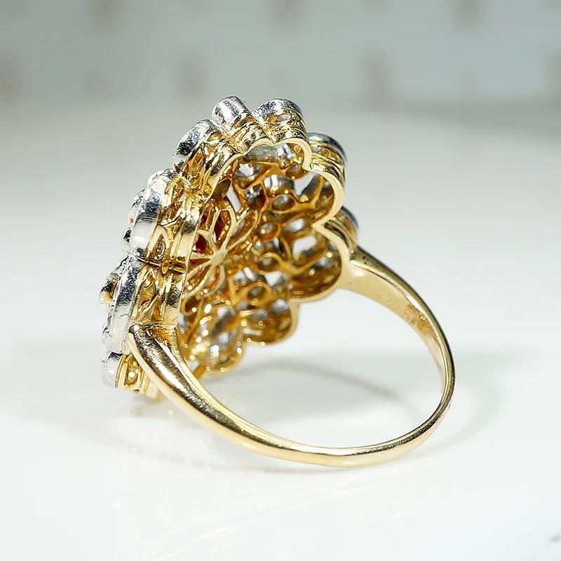 Breathtaking Belle Époque Ruby & Diamond Statement Ring