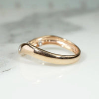 Rose Gold Contoured Nesting Band with Diamonds