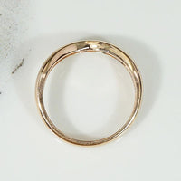 Rose Gold Contoured Nesting Band with Diamonds