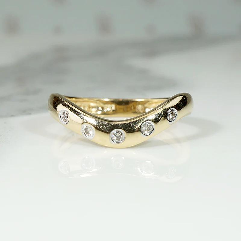 Gold & Diamond Contoured Nesting Band