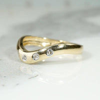 Gold & Diamond Contoured Nesting Band