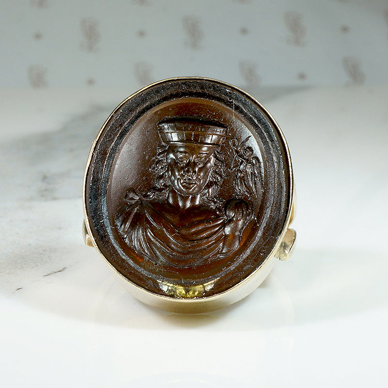 Renaissance Man & Archangel Micheal Intaglio Ring