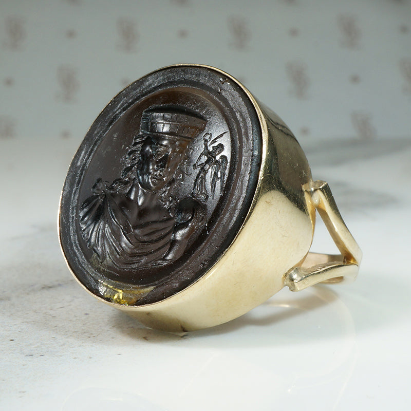 Renaissance Man & Archangel Micheal Intaglio Ring