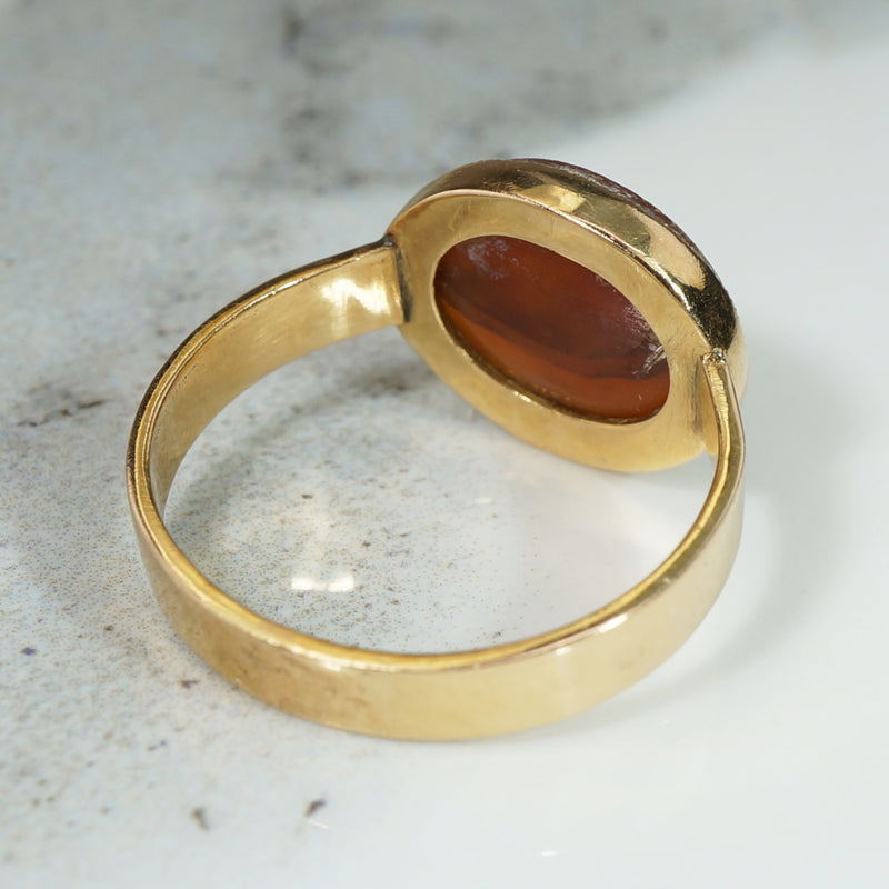Antique 18K Gold Opal Heart Diamond Ring | Eye of the Cat Jewellery