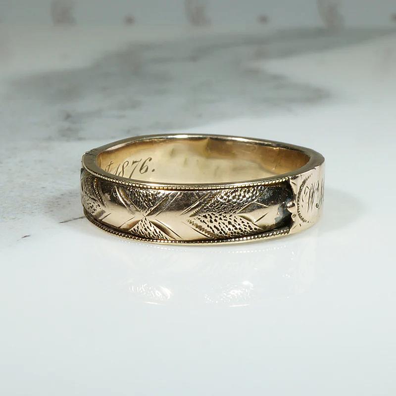Sept. 1st 1876 Memorial Band with Hidden Hair Compartments