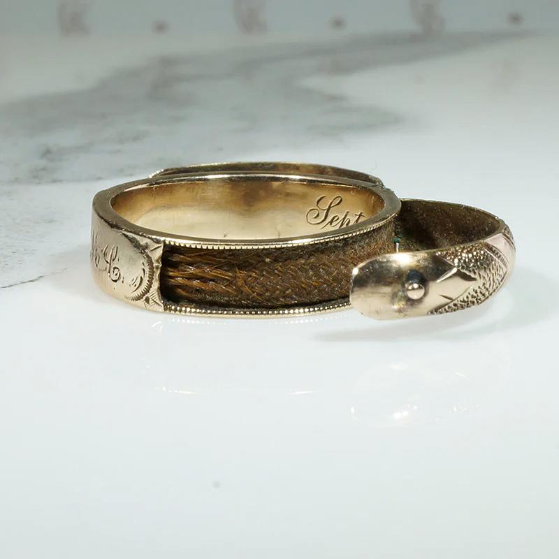 Sept. 1st 1876 Memorial Band with Hidden Hair Compartments