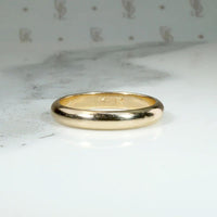 Classic Mid Century Half Round Gold Wedding Band