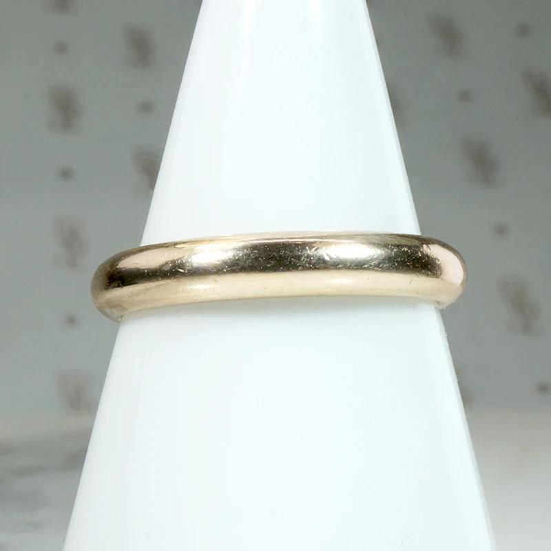 Classic Mid Century Half Round Gold Wedding Band