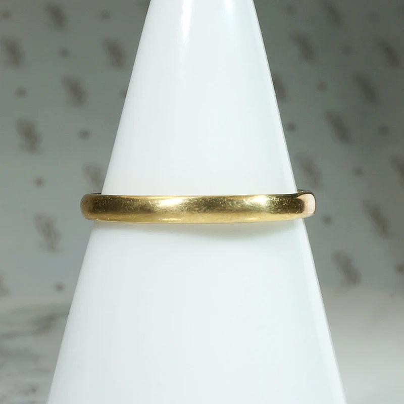 Slim 22k Antique Gold Wedding Band