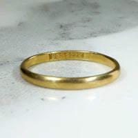 Slim 22k Antique Gold Wedding Band