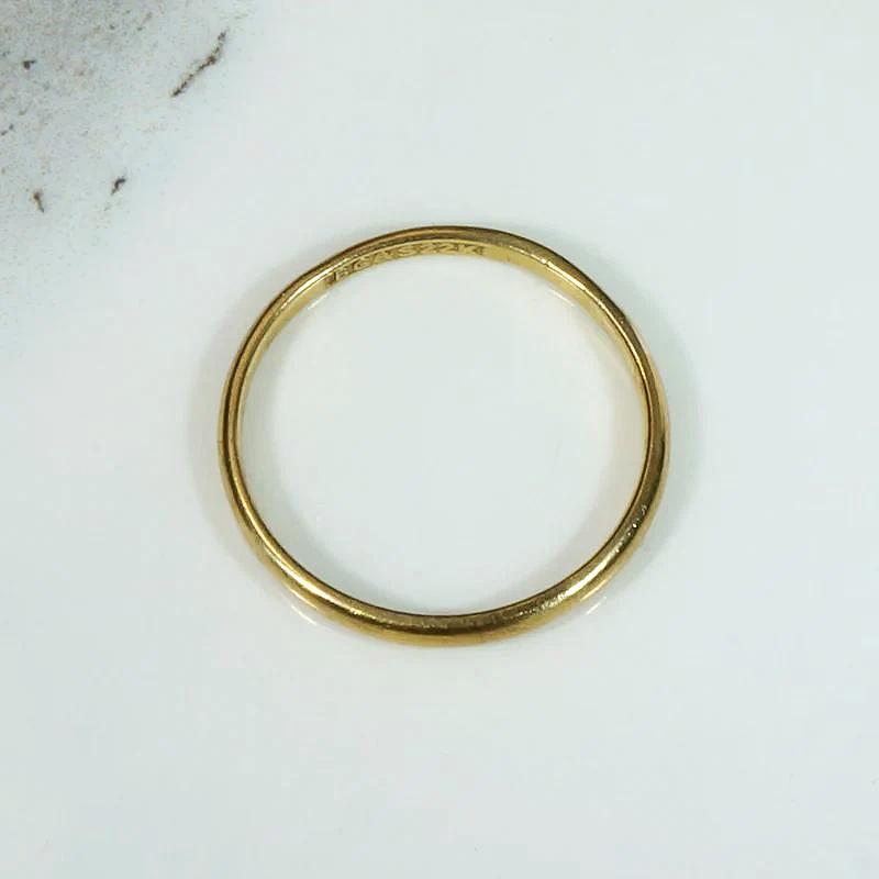 Slim 22k Antique Gold Wedding Band