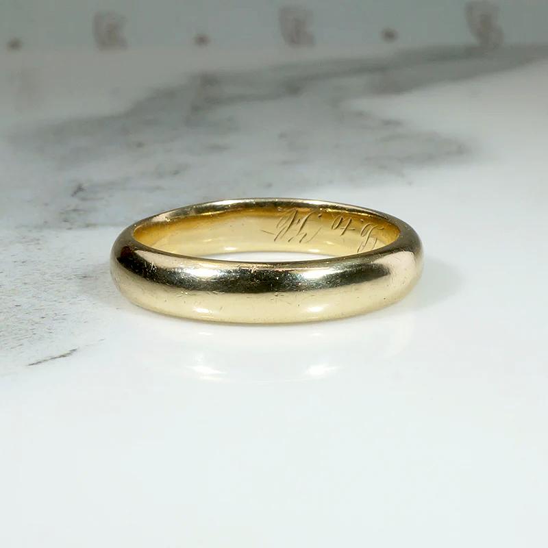 Timeless Half Round 14k Gold Wedding Band