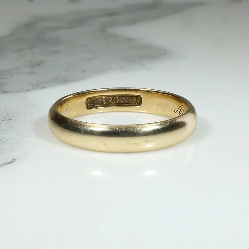 Victorian Half Round Gold B.N.Co. Wedding Band